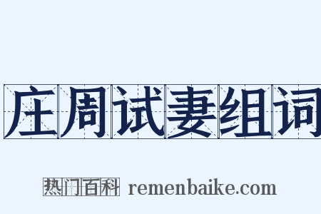 庄周试妻组词是什么意思的图片